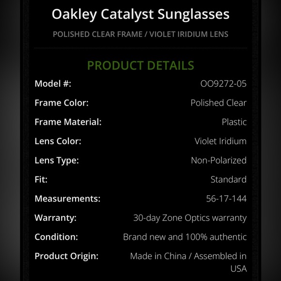 Oakley Transparent Frame Sunglasses with Purple Lenses - Picture 7 of 10